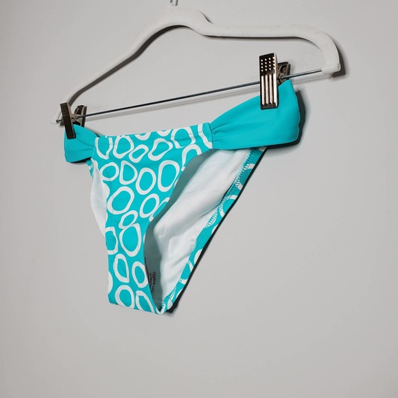 VICTORIA'S SECRET • Teal Blue Polka Dot Tonga Low Rise Bikini Bottom NEW Sz S - Picture 3 of 6